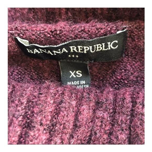 Banana Republic Factory Burgundy Split Cowl Neck Sweater XS - Picture 5 of 14